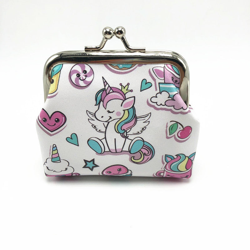 Cartoon Unicorn Coin Purse Leather Wallet for Girls Kids
