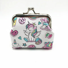Cartoon Unicorn Coin Purse Leather Wallet for Girls Kids