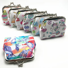 Cartoon Unicorn Coin Purse Leather Wallet for Girls Kids