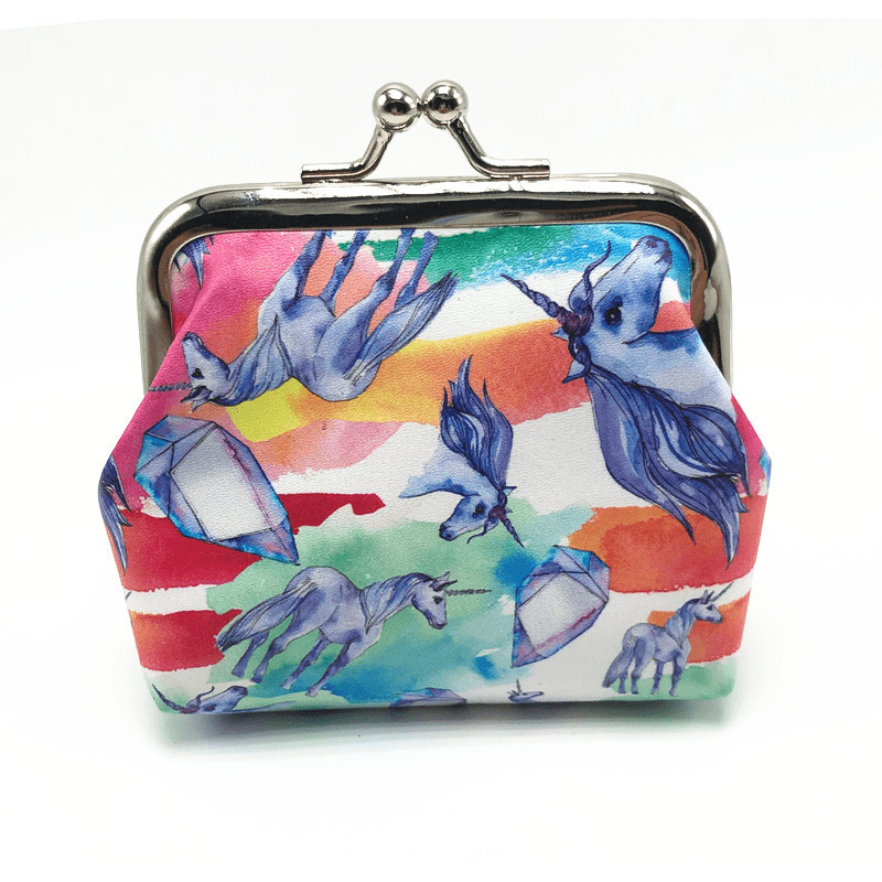 Cartoon Unicorn Coin Purse Leather Wallet for Girls Kids