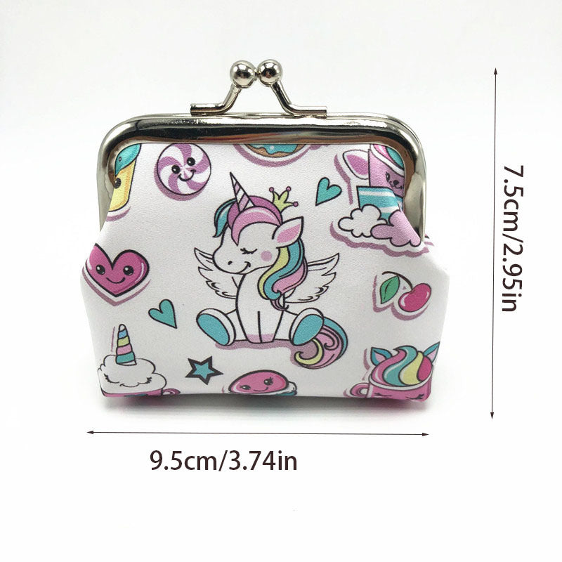 Cartoon Unicorn Coin Purse Leather Wallet for Girls Kids