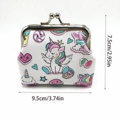 Cartoon Unicorn Coin Purse Leather Wallet for Girls Kids