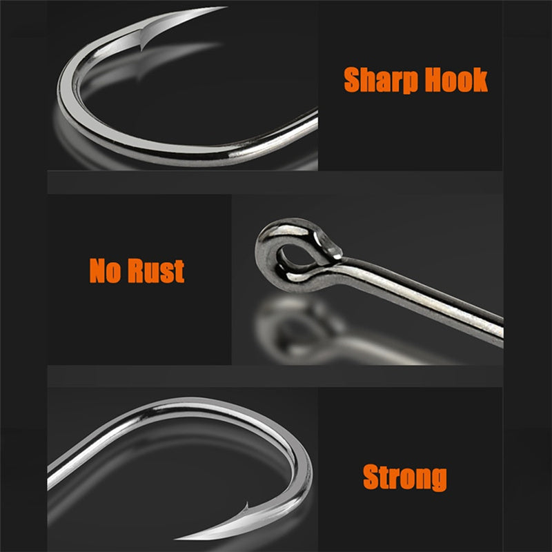100pcs High Carbon Steel Circle Hooks for Soft Lure Sea Fishing