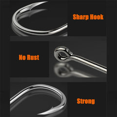 100pcs High Carbon Steel Circle Hooks for Soft Lure Sea Fishing