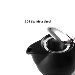 Ceramic Tea Pot with Stainless Steel Lid and Infuser for Loose Leaf Tea