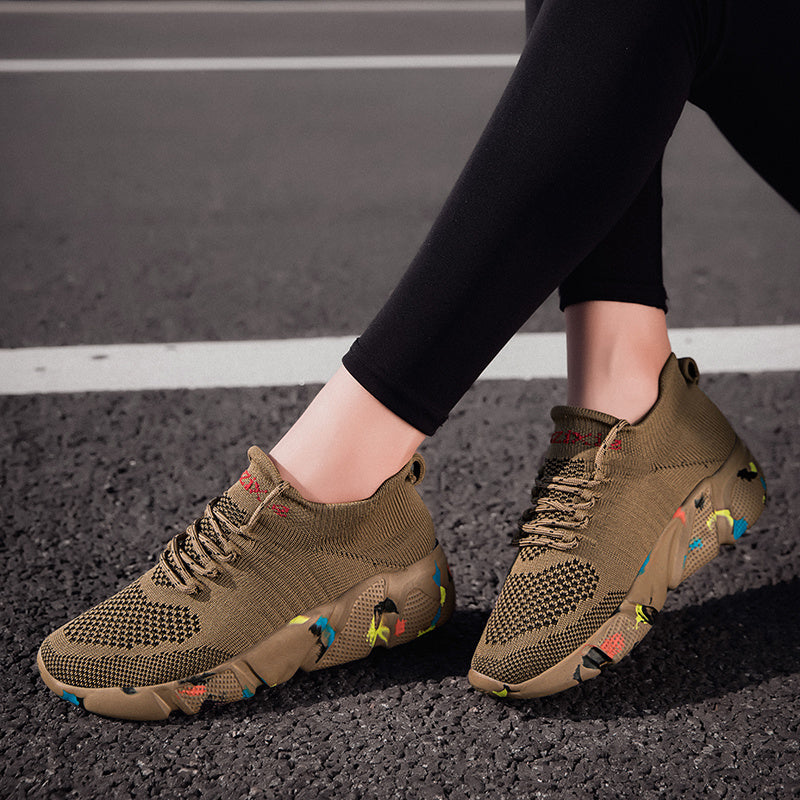 Women's Flying Woven Lace Up Running Shoes