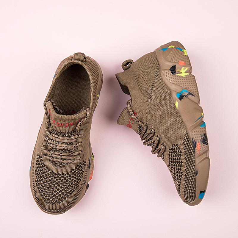 Women's Flying Woven Lace Up Running Shoes
