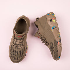 Women's Flying Woven Lace Up Running Shoes
