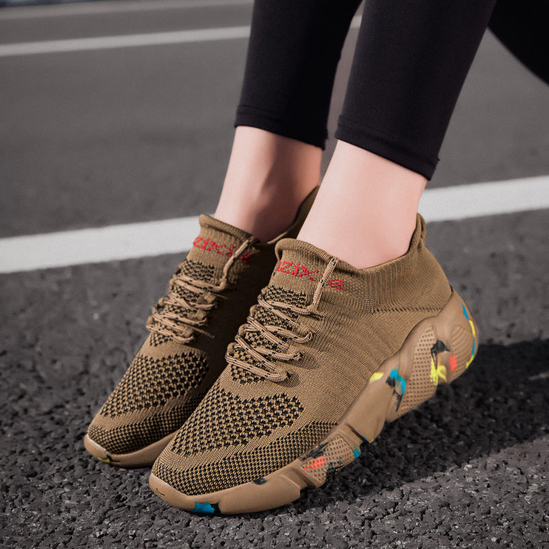 Women's Flying Woven Lace Up Running Shoes