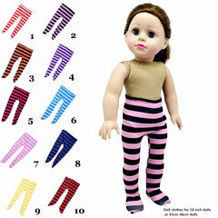 Striped Leggings Tight Pants for 15-18 Inch Baby Dolls