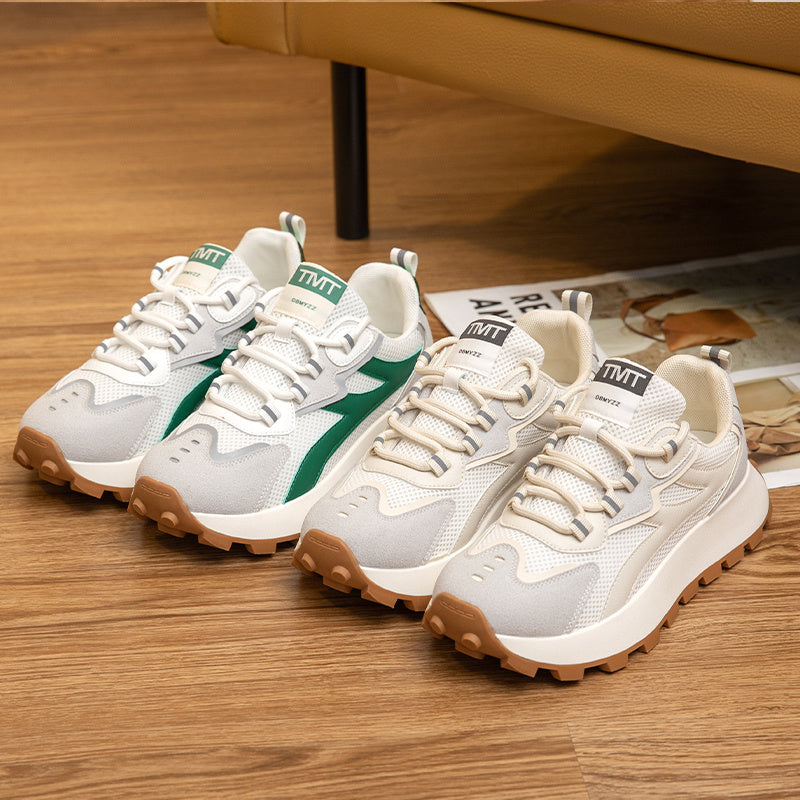 Women's Platform Sneakers Mesh Lace Up Casual Shoes Round Toe