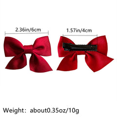 Girls Bow Hair Clips Set for Holiday Party