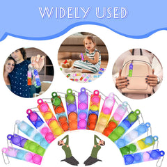 36pcs Fidget Toy Charm Keychain Block Keyring Novelty Bag Accessory