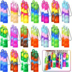 36pcs Fidget Toy Charm Keychain Block Keyring Novelty Bag Accessory