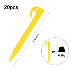 20pcs Heavy Duty Plastic Tent Pegs Durable Camping Nails for Secure Tent Stakes