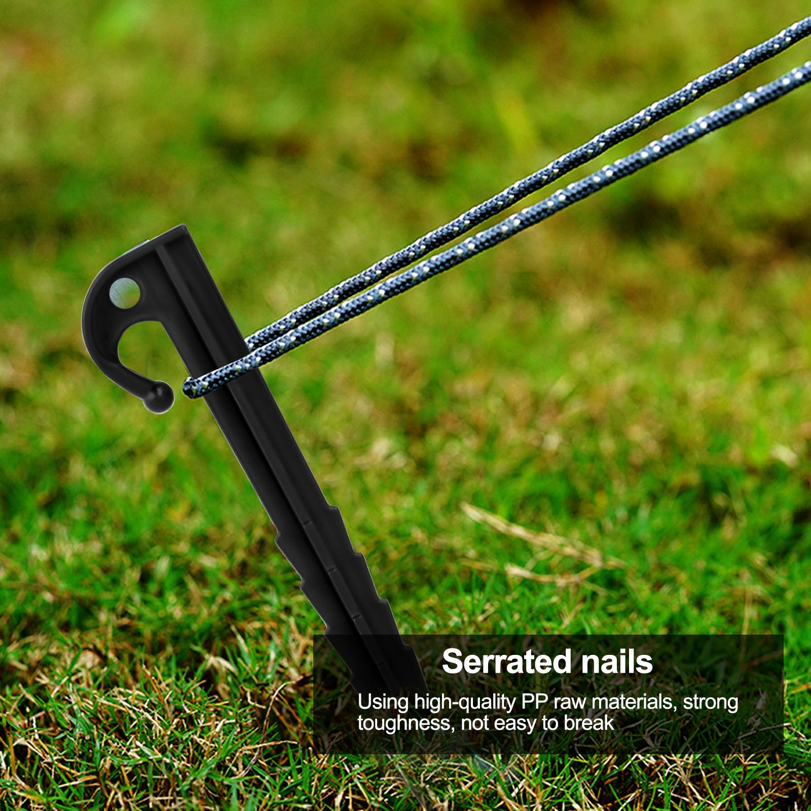 20pcs Heavy Duty Plastic Tent Pegs Durable Camping Nails for Secure Tent Stakes