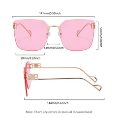 Square Rimless Sunglasses Metal Frame Gradient UV400