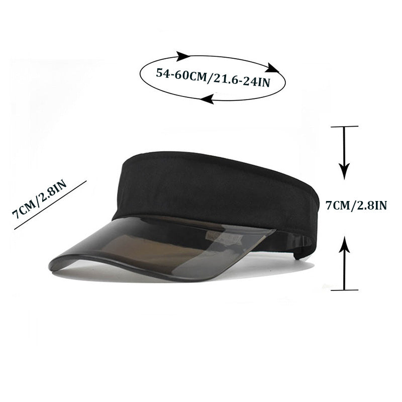 Transparent Stitching Summer Visor Hat PVC UV Protection Travel Beach Cap