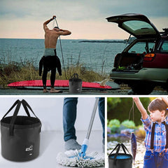 Foldable Camping/Fishing Water Bucket - Easy Storage, Durable Pail Basin