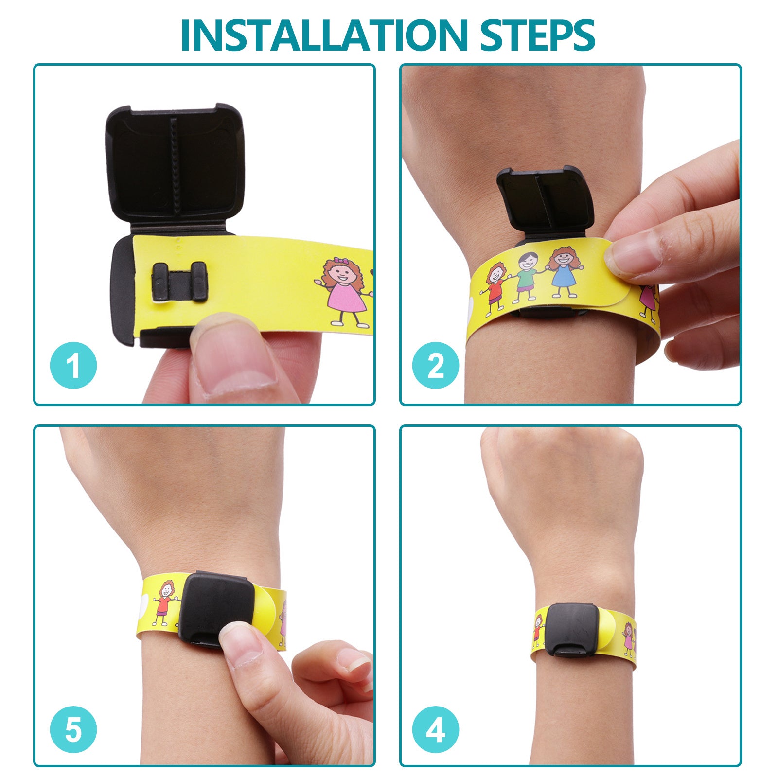 8pcs Child SOS Safety Bracelets Waterproof Anti Lost Wrist Belt for Boys Girls