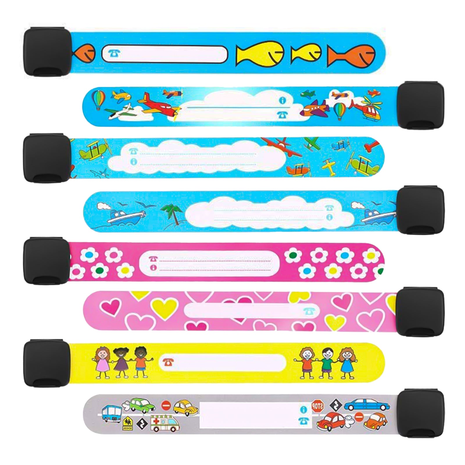 8pcs Child SOS Safety Bracelets Waterproof Anti Lost Wrist Belt for Boys Girls