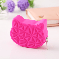 Cat Shape Silicone Mini Bag Zipper Coin Purse Waterproof Earphone Storage Pouch