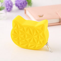 Cat Shape Silicone Mini Bag Zipper Coin Purse Waterproof Earphone Storage Pouch