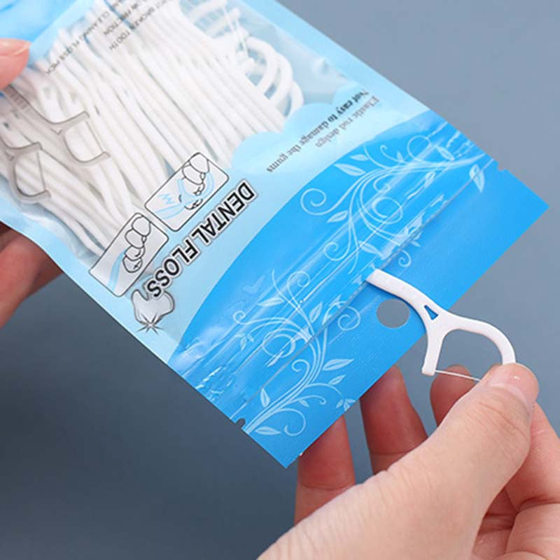 100 Dental Floss Sticks Clean Teeth Easily & Quickly High Tension Bag