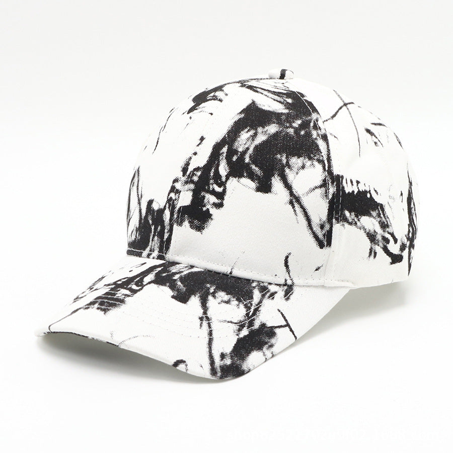 Vintage Graffiti Print Baseball Cap Tie Dye