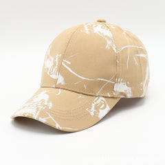 Vintage Graffiti Print Baseball Cap Tie Dye