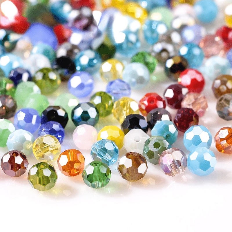 150Pcs Czech AB Round Glass Beads DIY Jewelry Making Faceted Crystal 3mm