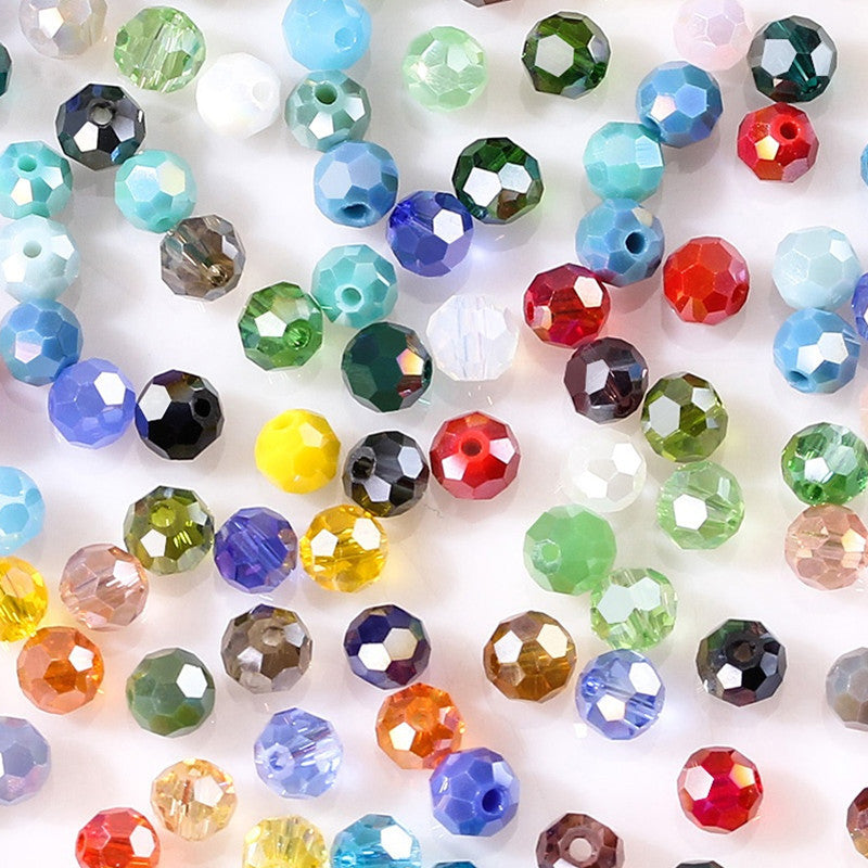 150Pcs Czech AB Round Glass Beads DIY Jewelry Making Faceted Crystal 3mm