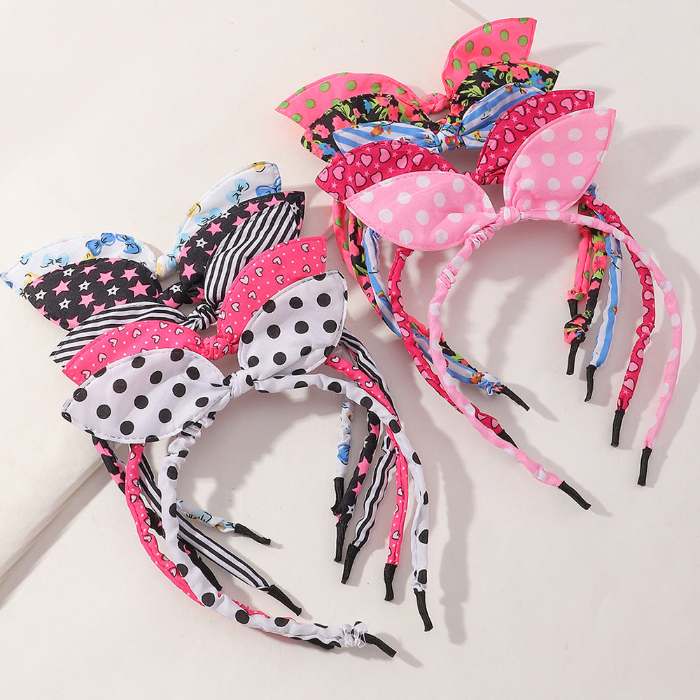 10pcs Polka Dot Heart Floral Star Headbands for Girls