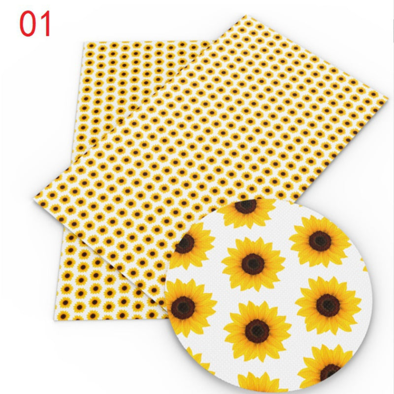 1pc Sunflower Pattern Cotton Fabric Precut DIY Patchwork Sewing Quilting