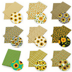 1pc Sunflower Pattern Cotton Fabric Precut DIY Patchwork Sewing Quilting