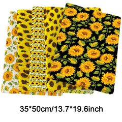 1pc Sunflower Pattern Cotton Fabric Precut DIY Patchwork Sewing Quilting