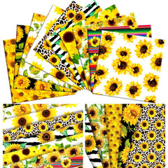 1pc Sunflower Pattern Cotton Fabric Precut DIY Patchwork Sewing Quilting