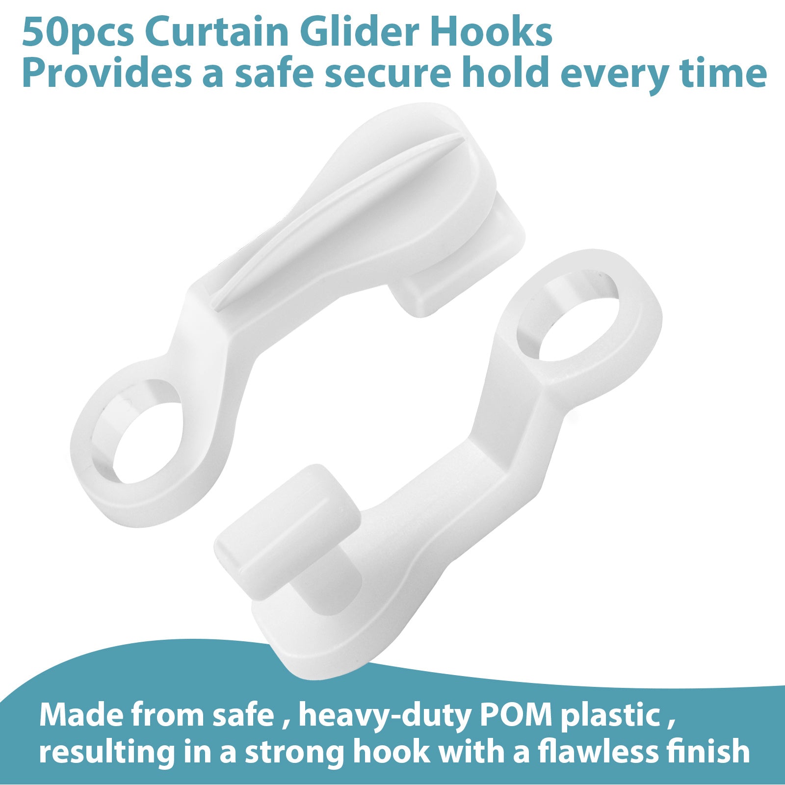 50pcs Plastic Curtain Gliders for Window, Shower Curtains, Doors