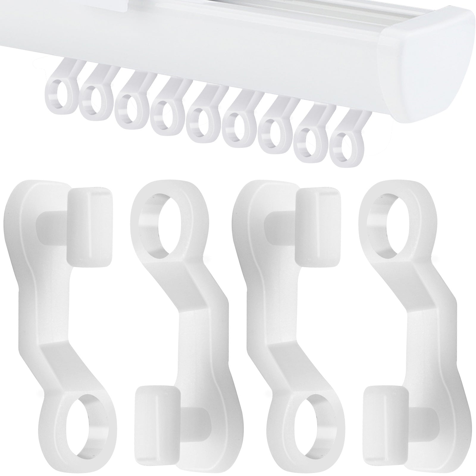 50pcs Plastic Curtain Gliders for Window, Shower Curtains, Doors