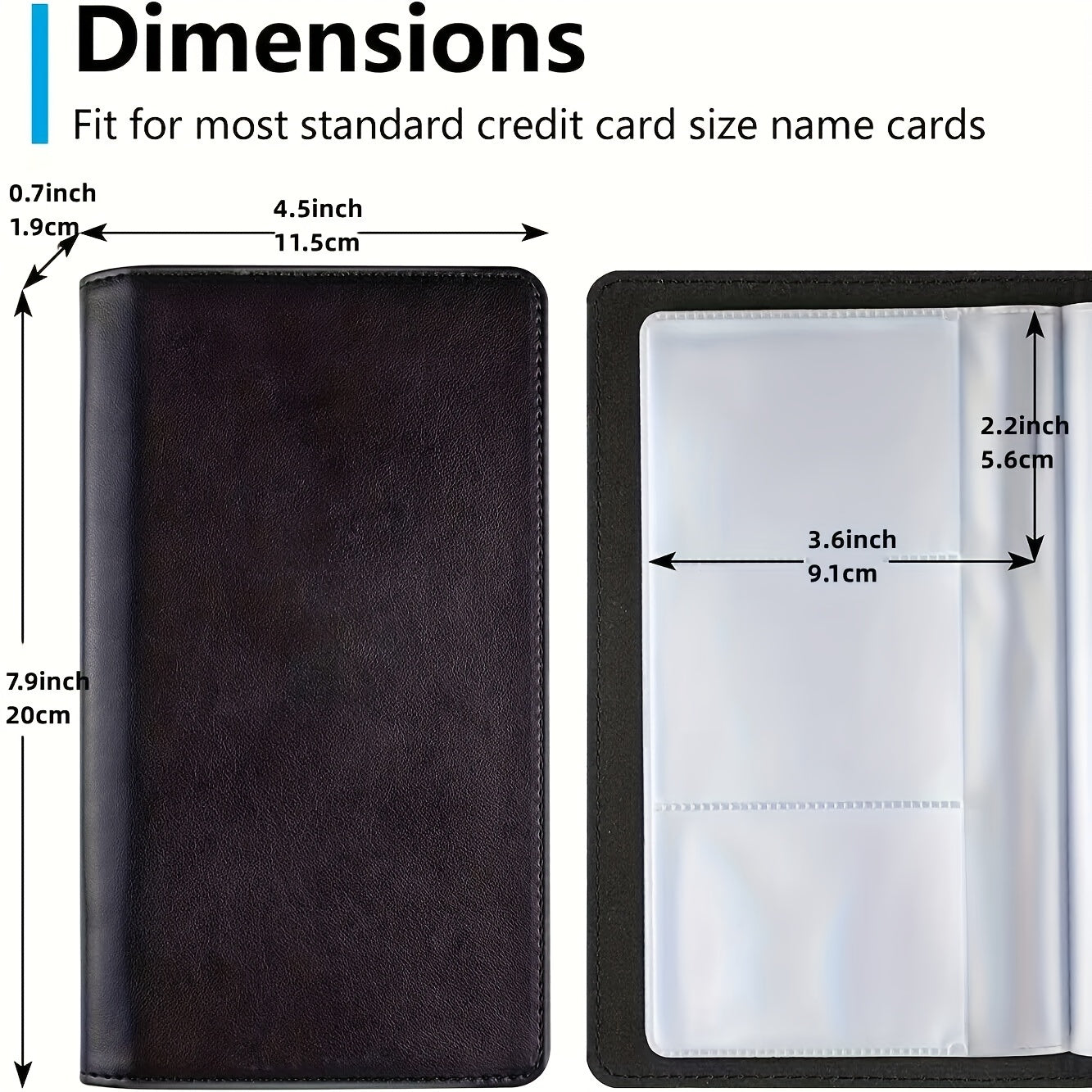 High Capacity Business Card Organizer Book, Credit Card Holder