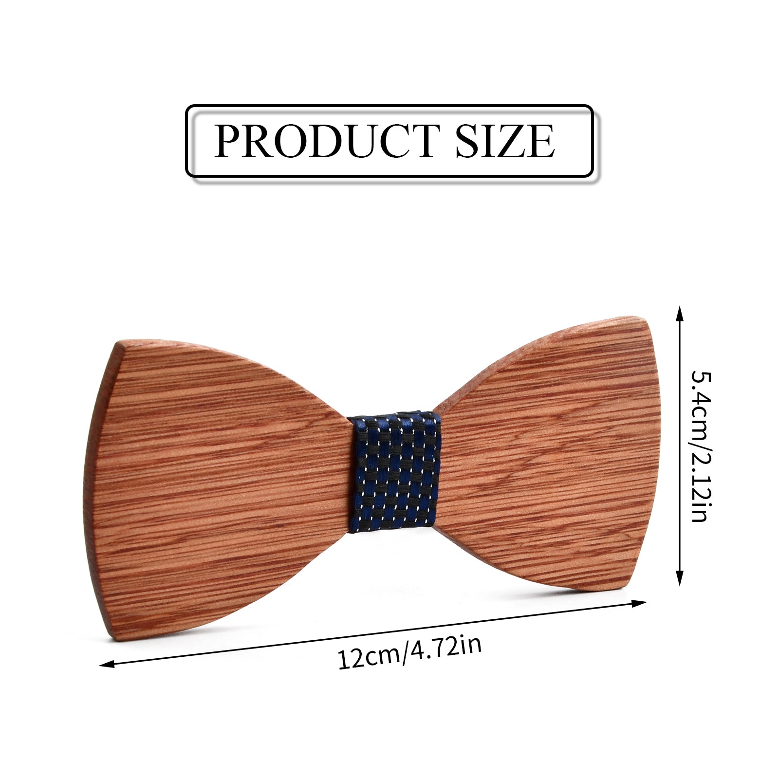 Men's Wooden Bow Tie Natural Wood Bow Tie Hook Closure