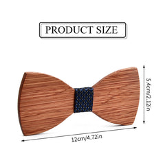 Men's Wooden Bow Tie Natural Wood Bow Tie Hook Closure