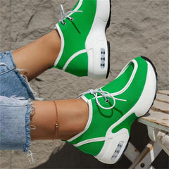Lace-Up Chunky Heeled Sports Shoes for Women