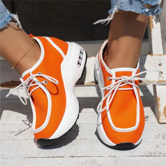 Lace-Up Chunky Heeled Sports Shoes for Women