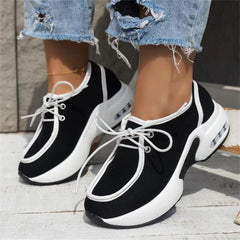 Lace-Up Chunky Heeled Sports Shoes for Women