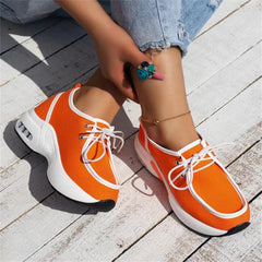 Lace-Up Chunky Heeled Sports Shoes for Women