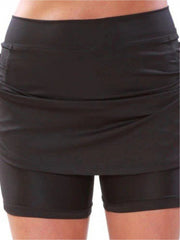 Slim Solid Skort Workout Casual Skort For Spring & Summer Women's Clothing