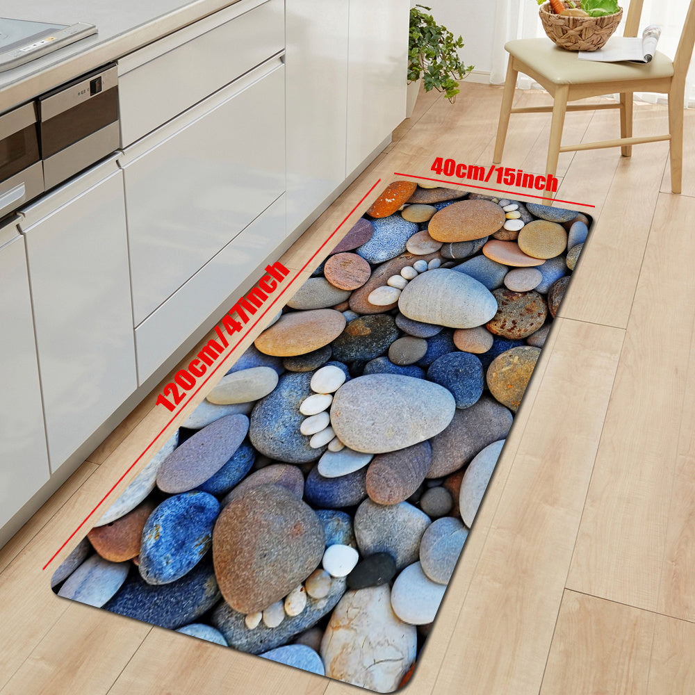 Non Slip 3D Pebbles Floor Mat for Home and Bathroom