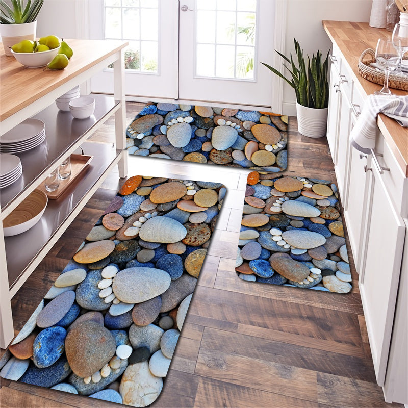 Non Slip 3D Pebbles Floor Mat for Home and Bathroom