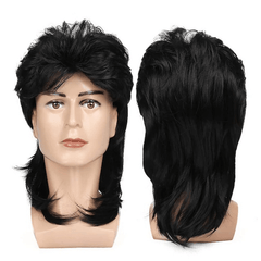 Men's Brown 70s 80s Costume Party Wig